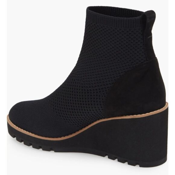 Eileen Fisher Amos London Knit Wedge Bootie in Black Size 8.5 NWT - Picture 2 of 8